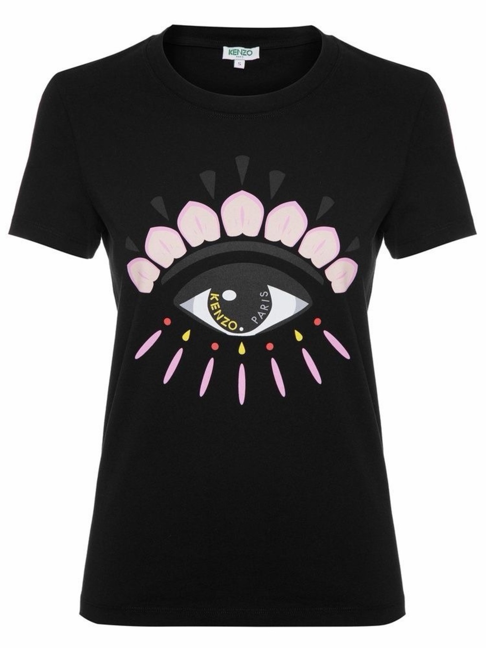 Kenzo Eye Print Black T-Shirt Size XS Cotton Graphic Designer Tee Paris Logo